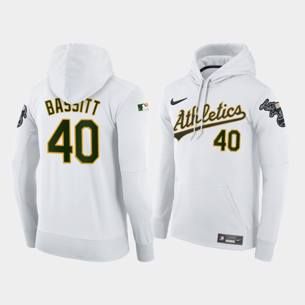 Men Oakland Athletics #40 Bassitt white home hoodie 2021 MLB Nike Jerseys->oakland athletics->MLB Jersey